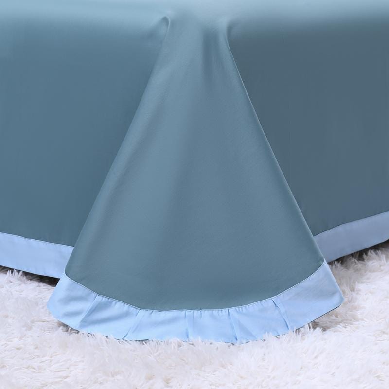 Blue Solaire Duvet Cover Set - Egyptian Cotton | Luxury Egyptian Cotton - Refreshing blue hue for ultimate comfort