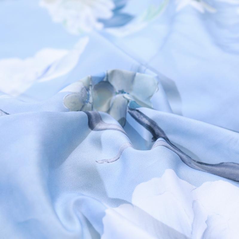 Blue Solaire Duvet Cover Set - Egyptian Cotton | Luxury Egyptian Cotton - Refreshing blue hue for ultimate comfort