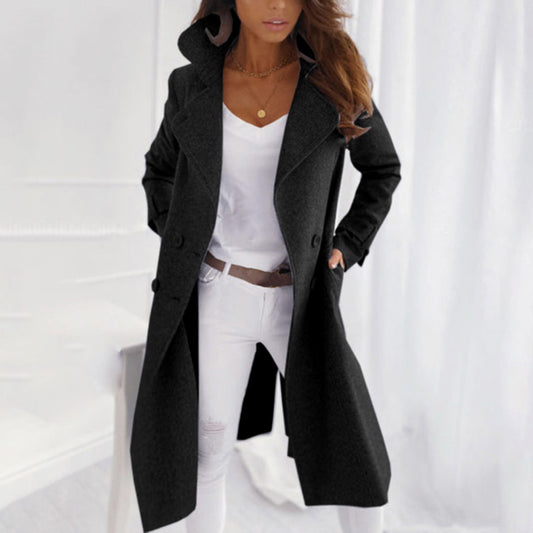 Wool coat ladies - Light weight - Knitted