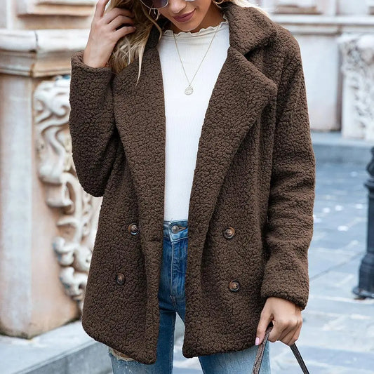 Short Teddy Jacket | Brown - Fluffy and Trendy