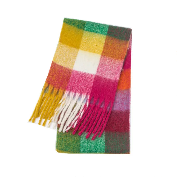 Scarvello | Thick Warm Cashmere Rainbow Scarf