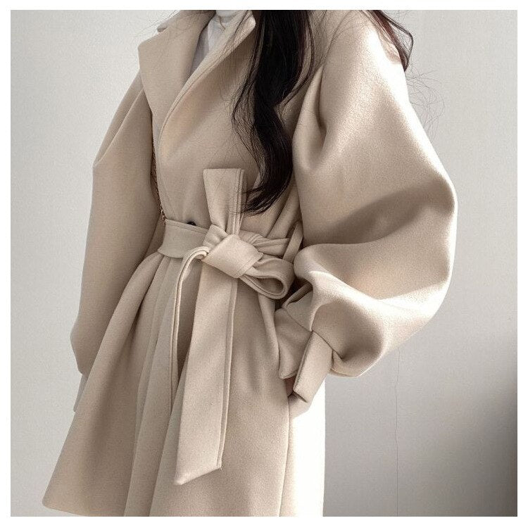 Wool Trench Coat | Beige - Stylish and Comfortable