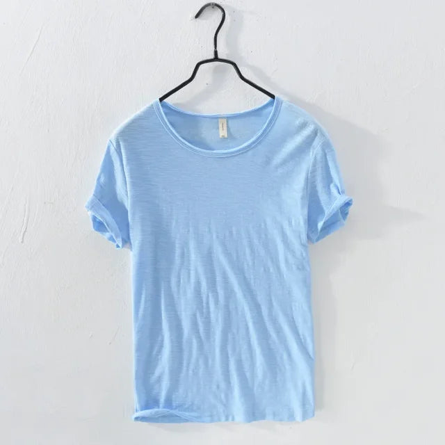 Retro Raw Edge T-shirt - Slim-Fit Casual - 100 % bomuld - Perfekt til enhver afslappet lejlighed