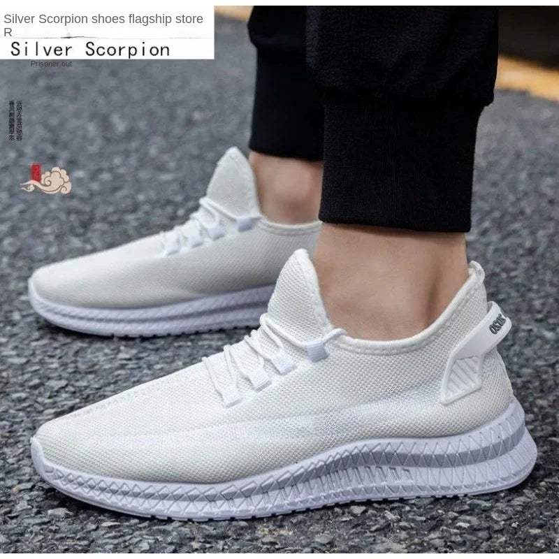 Sneakers - All-White - Breathable Mesh - Ideal for Daily Use and Sports Activities