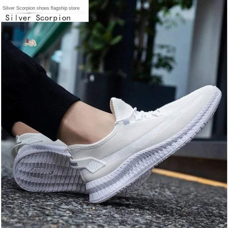 Sneakers - All-White - Breathable Mesh - Ideal for Daily Use and Sports Activities