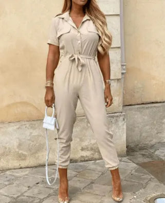 Button Down Jumpsuit - Timeless - Soft Cotton - Perfect for Any Occasion