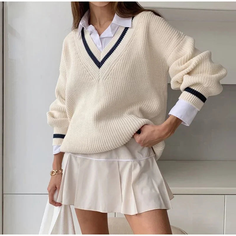 Sweater Women, V-Neck Sweater | Classic - Comfortable - Ideal for Fall/Winter