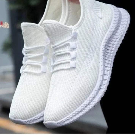 Sneakers - All-White - Breathable Mesh - Ideal for Daily Use and Sports Activities