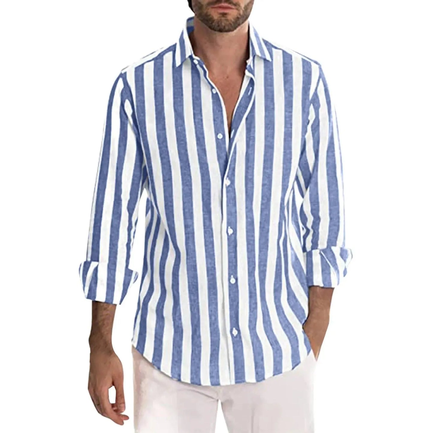 Blouse Men | Stylish - Airy - Beach - Stripes - Wrinkle-free