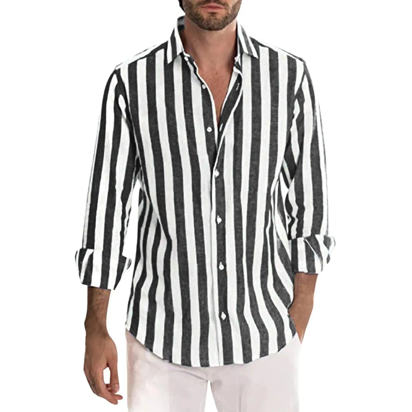 Blouse Men | Stylish - Airy - Beach - Stripes - Wrinkle-free