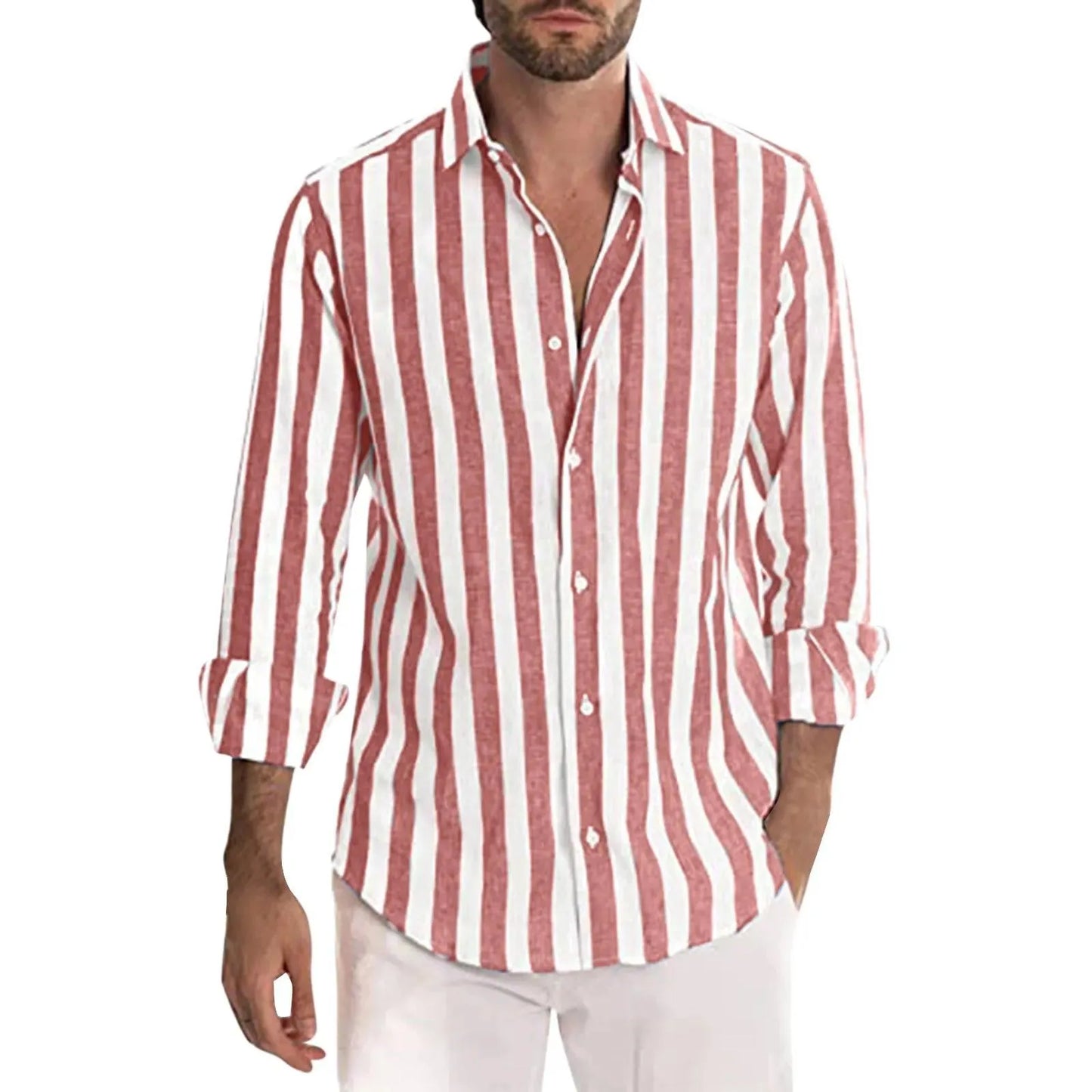 Blouse Men | Stylish - Airy - Beach - Stripes - Wrinkle-free