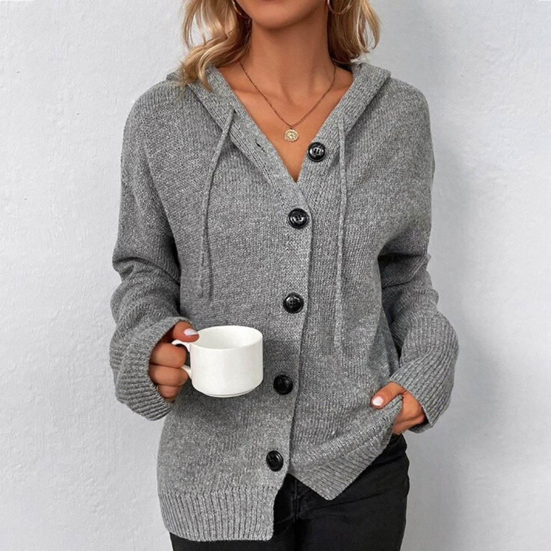 Knitted Hooded Cardigan Women - Regular Fit - Belle Couture - FP 06 - Essential Elegance