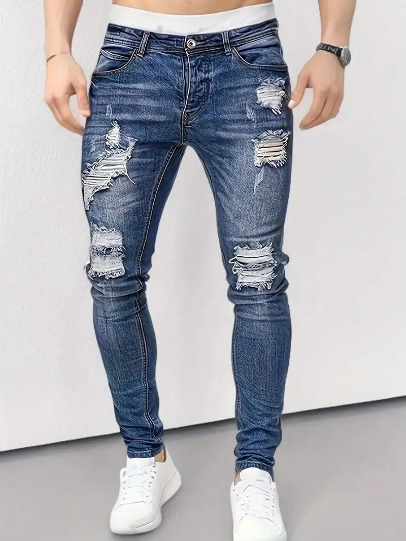 Casual Jeans Men - Ripped - High Quality Denim - Ideal for Everyday Use