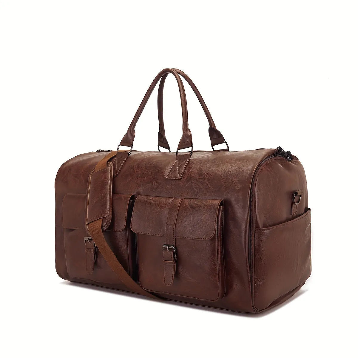 Travel Bag - Luxury - High Quality Leather, Multiple Storage Compartments - Ideal for Business Travel or Weekend Getaways