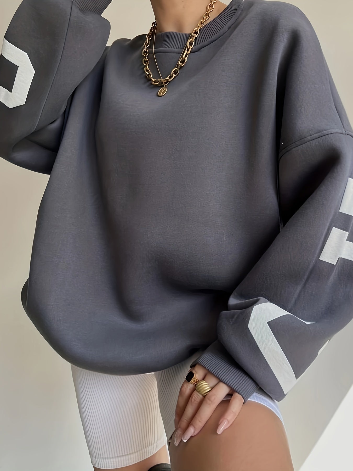 Women's Sweater / Jumper with letter print | casual - long sleeves - round neck - Perfect for autumn