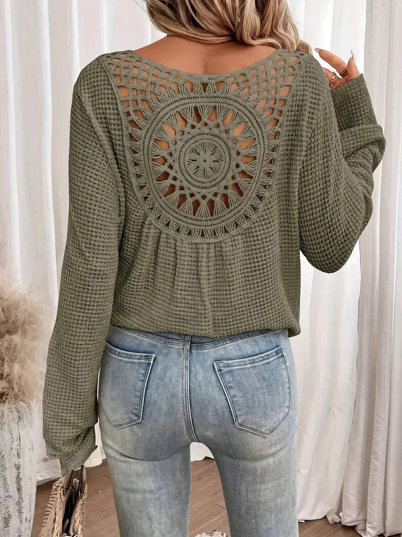 V-Neck Knitted Women's Sweater