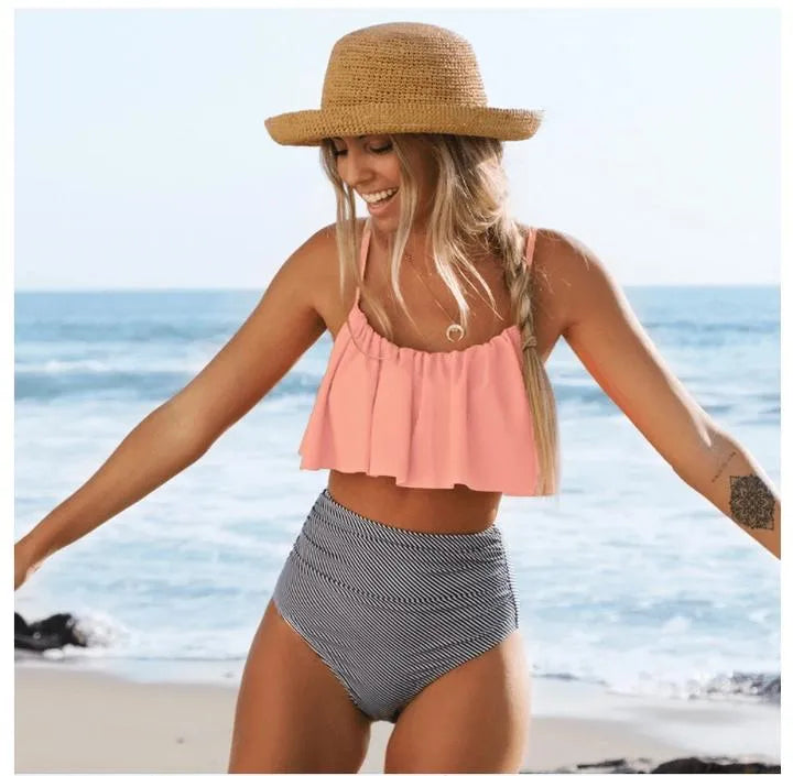 Bikini Women - Ruffle Collection - High Waist Bikini Bottoms - Durable and Comfortable - Perfect for Summer