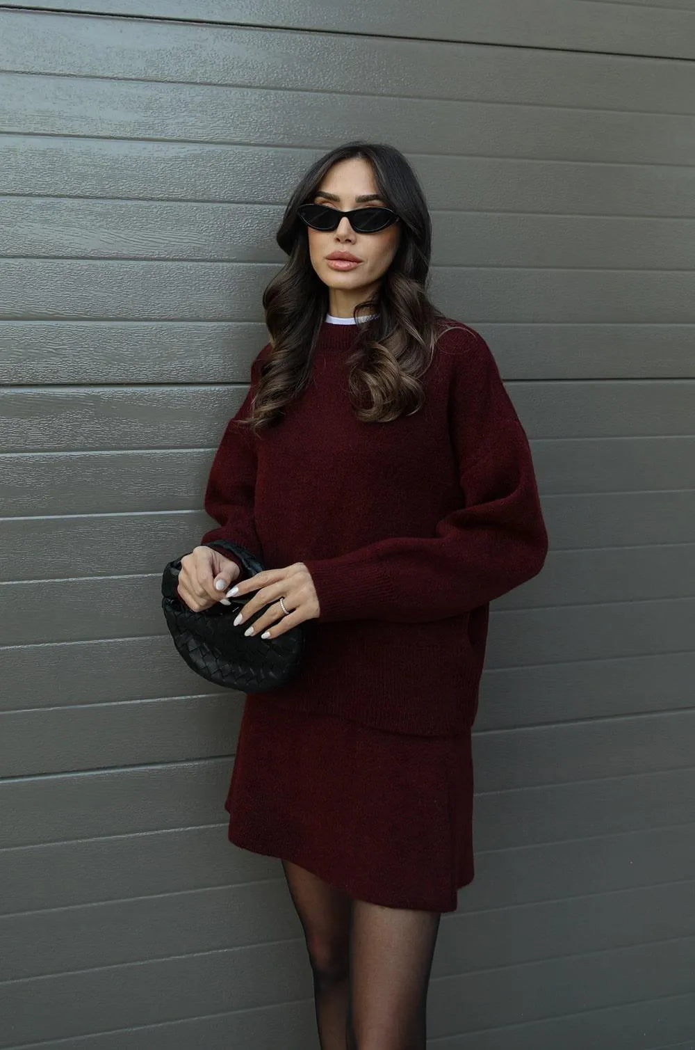 Elegant Skirt and Sweater Set Women - Regular Fit - Sophisticated Look - Essential Elegance