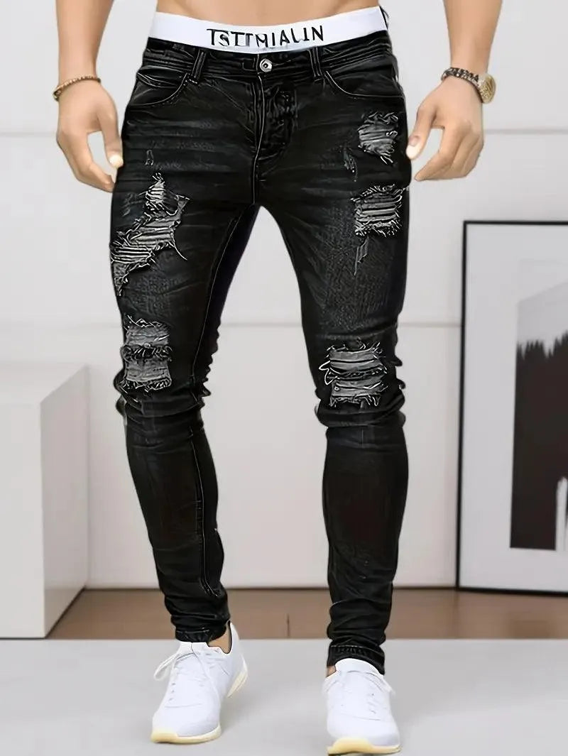 Casual Jeans Men - Ripped - High Quality Denim - Ideal for Everyday Use