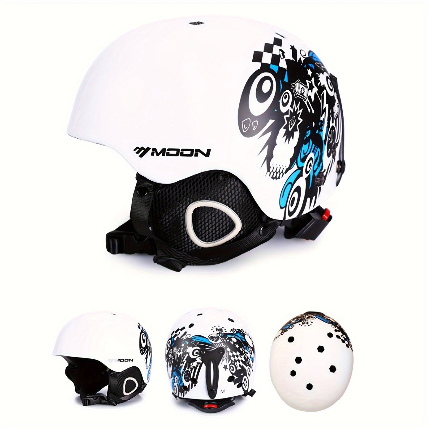 MOON Bloom 24' 25 ' | Ski Helmet with Ski Goggles, PC+EPS & ABS High Quality - Suitable for Skiing, Snowboarding and Skateboarding - Protective Outdoor Ski Gear