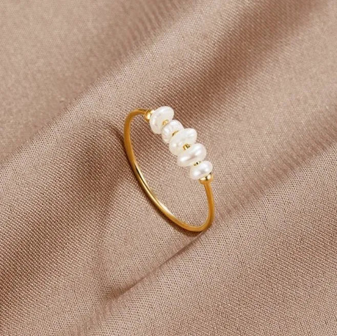 Pearl Ring - Elegant Style - Natural Freshwater Pearl, 18K Gold Plated, Hypoallergenic - Perfect for Any Occasion