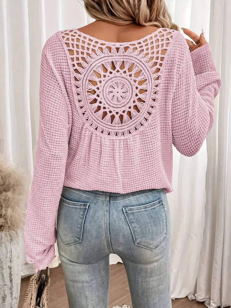 V-Neck Knitted Women's Sweater