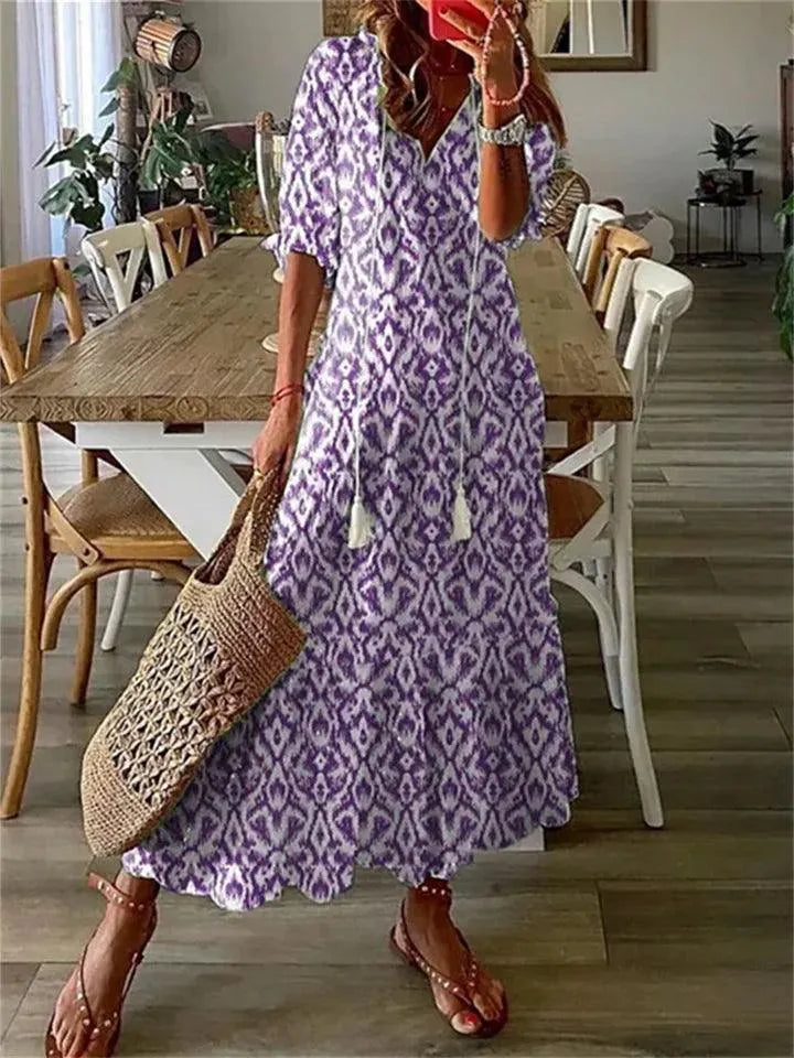 Maxi Summer Dress - Flowing - Comfortable Fabric - Perfect for Summer Evenings