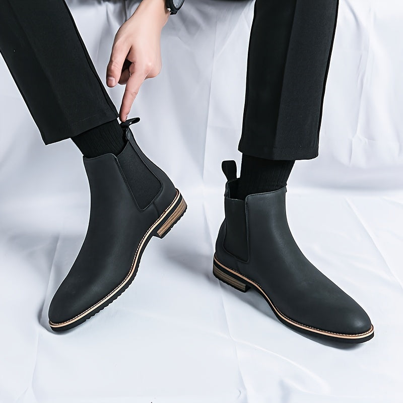 High Leather Ankle Boots 481 | Trendy High Boots - Non-slip Sole for Winter & Autumn - Essential