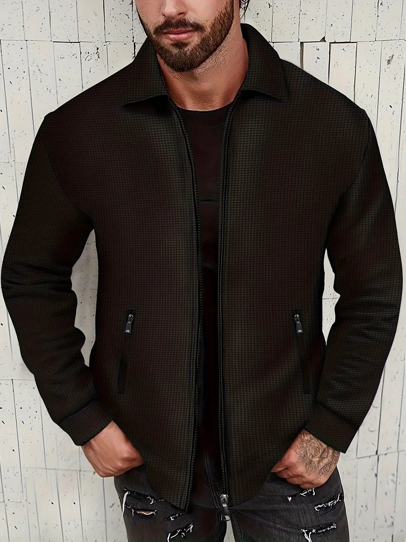 Casual Jacket - Solid Color - Light Elastic Polyester - Ideal for Everyday Use