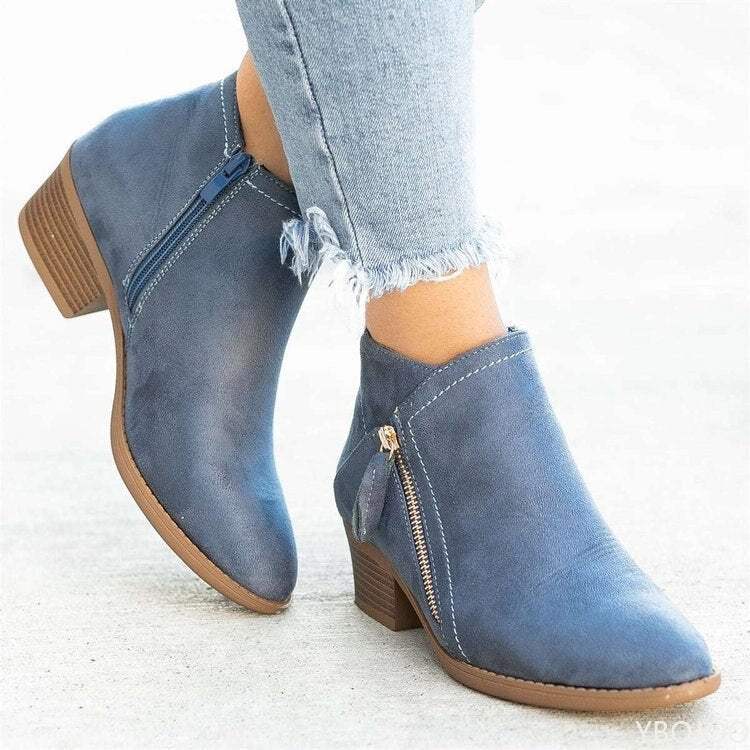 Stylish Women's Ankle Boots with Zipper