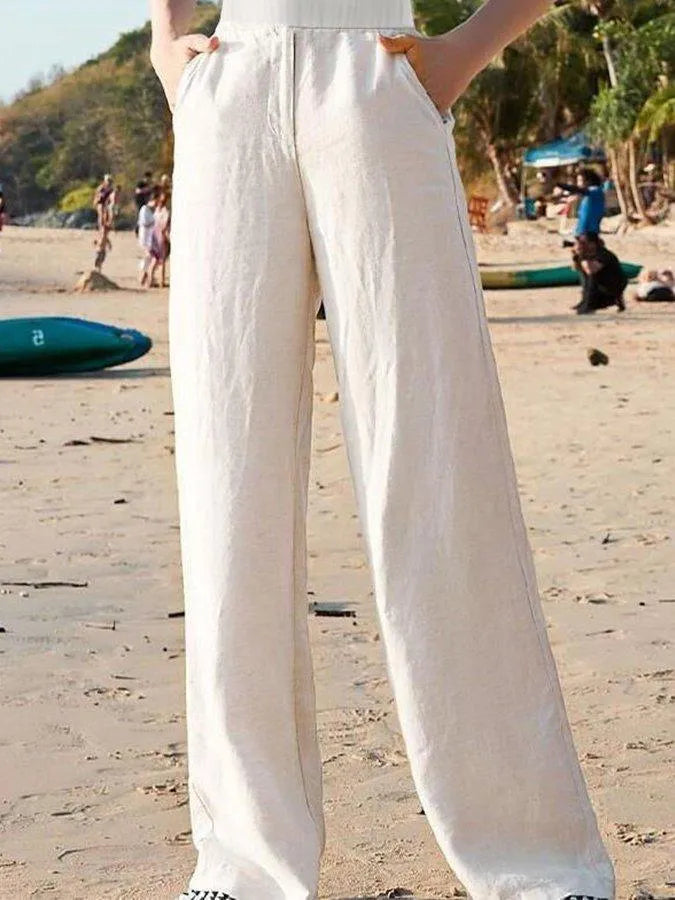 Linen Comfort Pants - Casual Chic - Breathable and Lightweight - Ideal for Summer