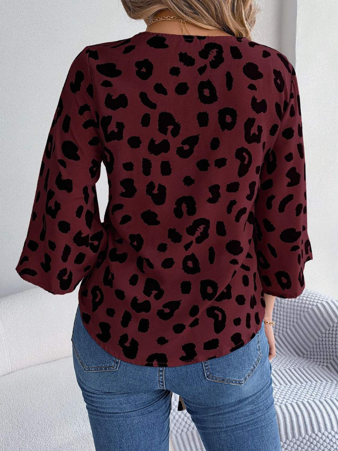 Women's blouse with animal print