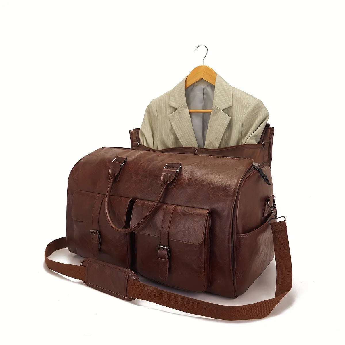 Travel Bag - Luxury - High Quality Leather, Multiple Storage Compartments - Ideal for Business Travel or Weekend Getaways