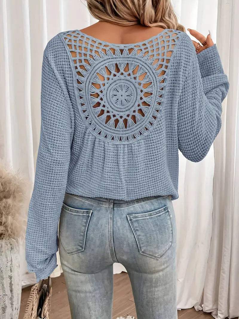 V-Neck Knitted Women's Sweater