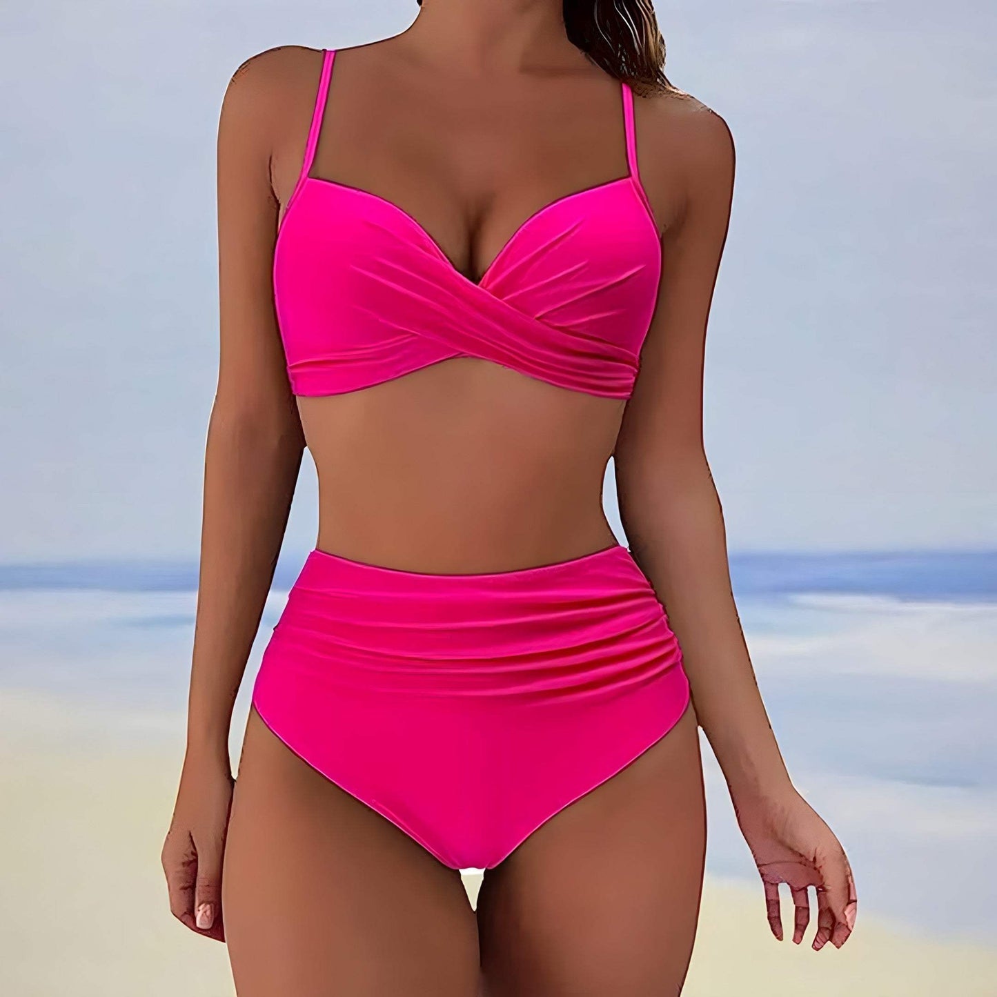 Bikini Women - Crossover Top - Playful Effect - Flattering Fit - Perfect for Summer Days