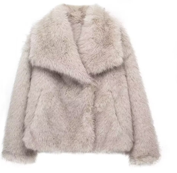 Fur Coat for Women | Beige - Luxurious and Warm