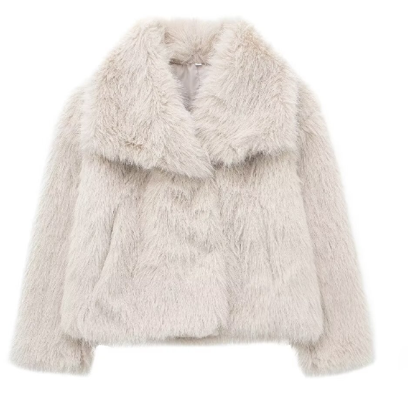 Fur Coat for Women | Beige - Luxurious and Warm