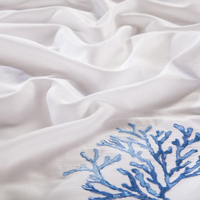 Blue Coral Duvet Cover Set - Egyptian Cotton | Soft Egyptian Cotton - Refreshing Blue Shade - Stylish and Comfortable