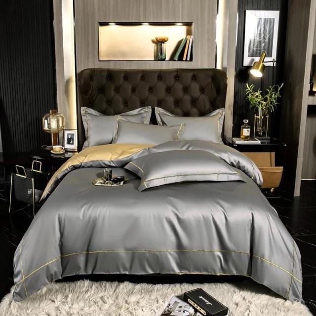 Lisbon Duvet Cover Set - Egyptian Cotton | Luxury Egyptian Cotton - Grey Shade - Soft and breathable for ultimate comfort