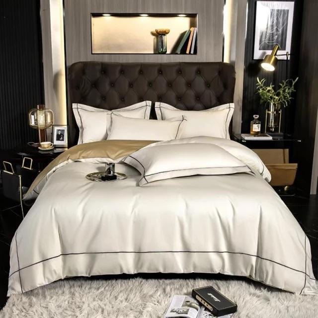 Lisbon Duvet Cover Set - Egyptian Cotton | Luxury Egyptian Cotton - Grey Shade - Soft and breathable for ultimate comfort