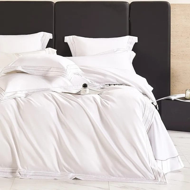 Luxury White Duvet Cover Set (Egyptian Cotton) | Premium Egyptian Cotton - Crisp White Colour - Perfect for a Sophisticated Bedroom