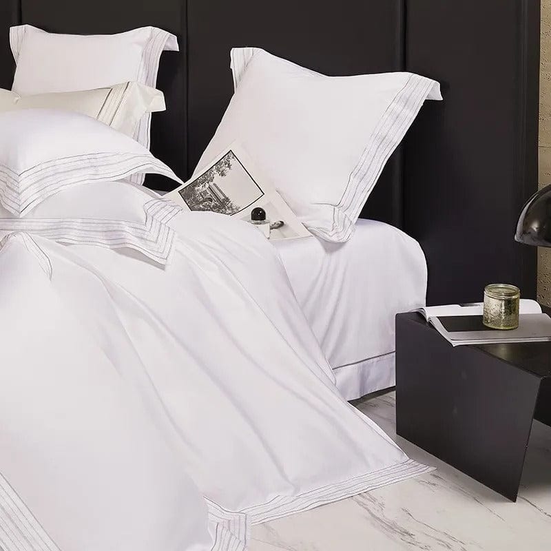 Luxury White Duvet Cover Set (Egyptian Cotton) | Premium Egyptian Cotton - Crisp White Colour - Perfect for a Sophisticated Bedroom