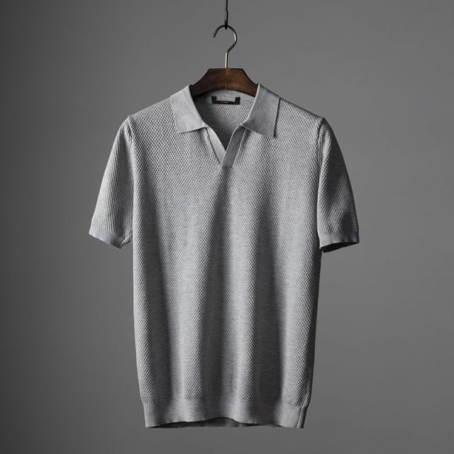 Knitted Breathable Men's Polo