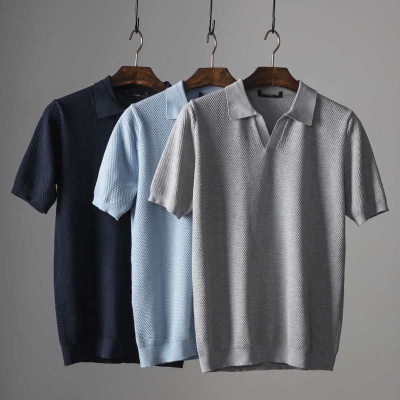 Knitted Breathable Men's Polo