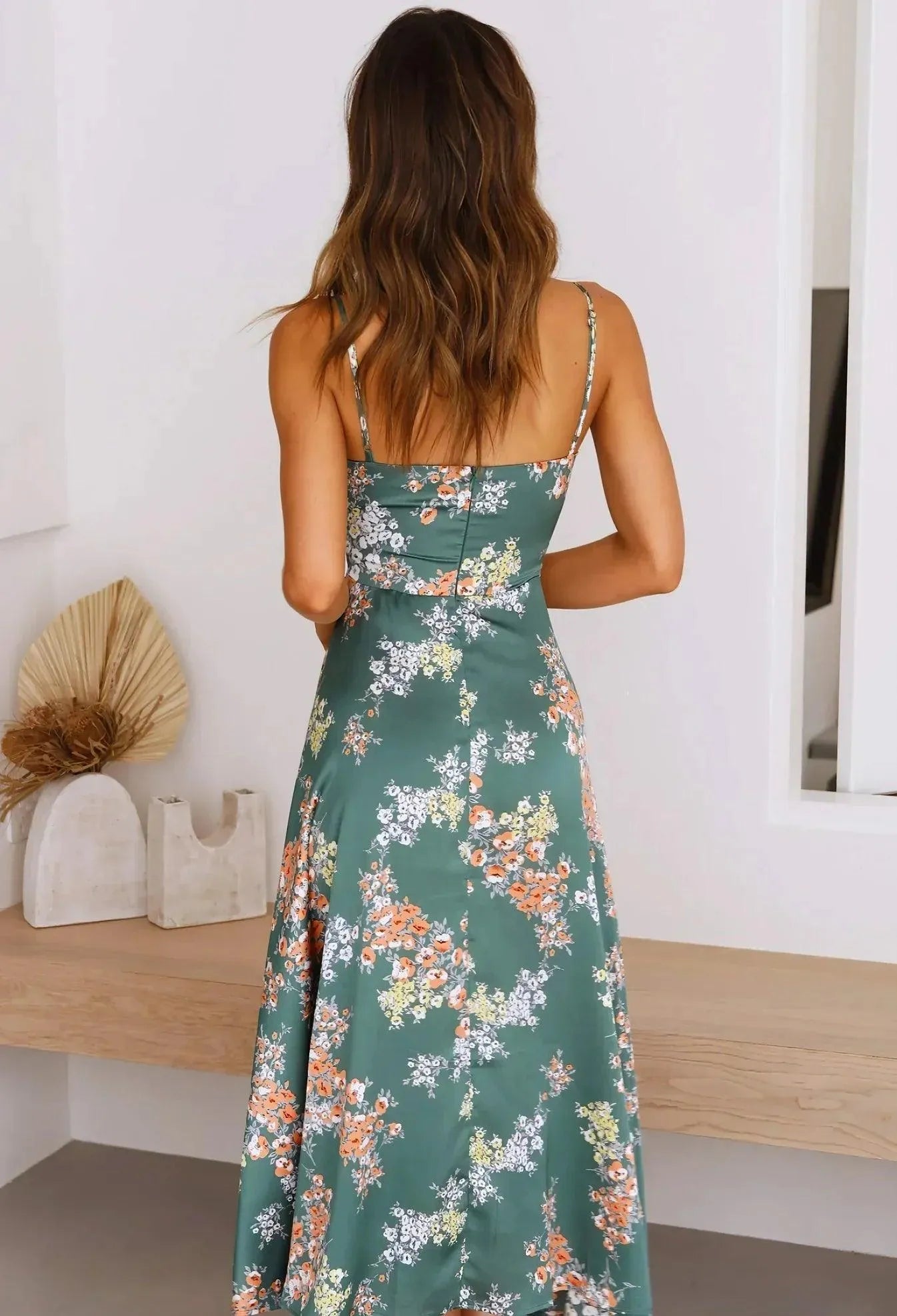 Elegant ladies dress with floral print