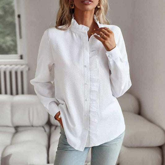 Blouse Women - Elegant Style - Subtle Ruffles, Feminine Fit - Suitable for Casual and Formal Occasions